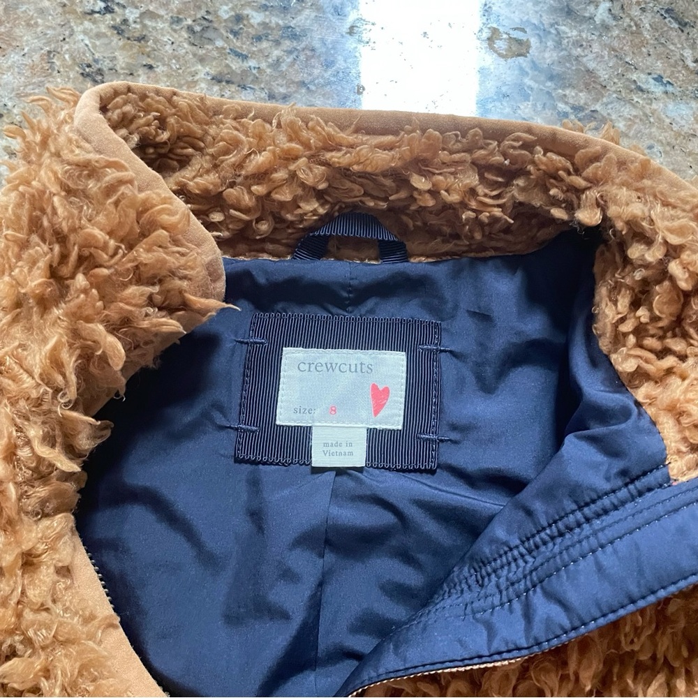 Crewcuts Teddy Bear Full Zip Fuzzy Fleece Brown Jacket, Kids 8 - Picture 5 of 6